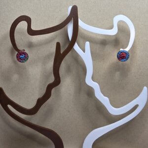 "One-thread" Button Studs - Red and blue