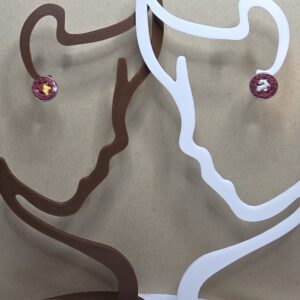 "One-thread" Button Studs - Red and white