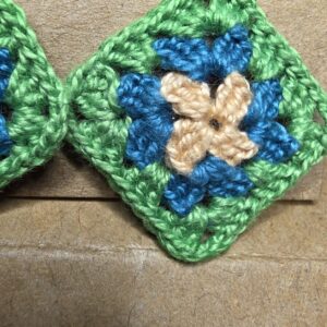 Close up of small granny square