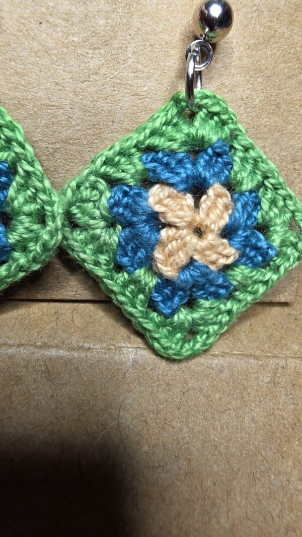 Close up of small granny square